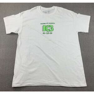 Illegal Civilization Tee‎ Shirt Men L White "IC3 10-27-18" Graphic 100% Cotton